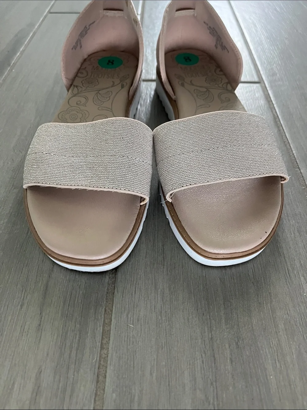 Mootsies Tootsies shimmering Light Pink Elastic Strap Open-Toe Sandals